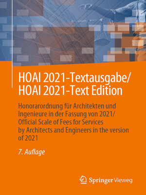 cover image of HOAI 2021-Textausgabe/HOAI 2021-Text Edition